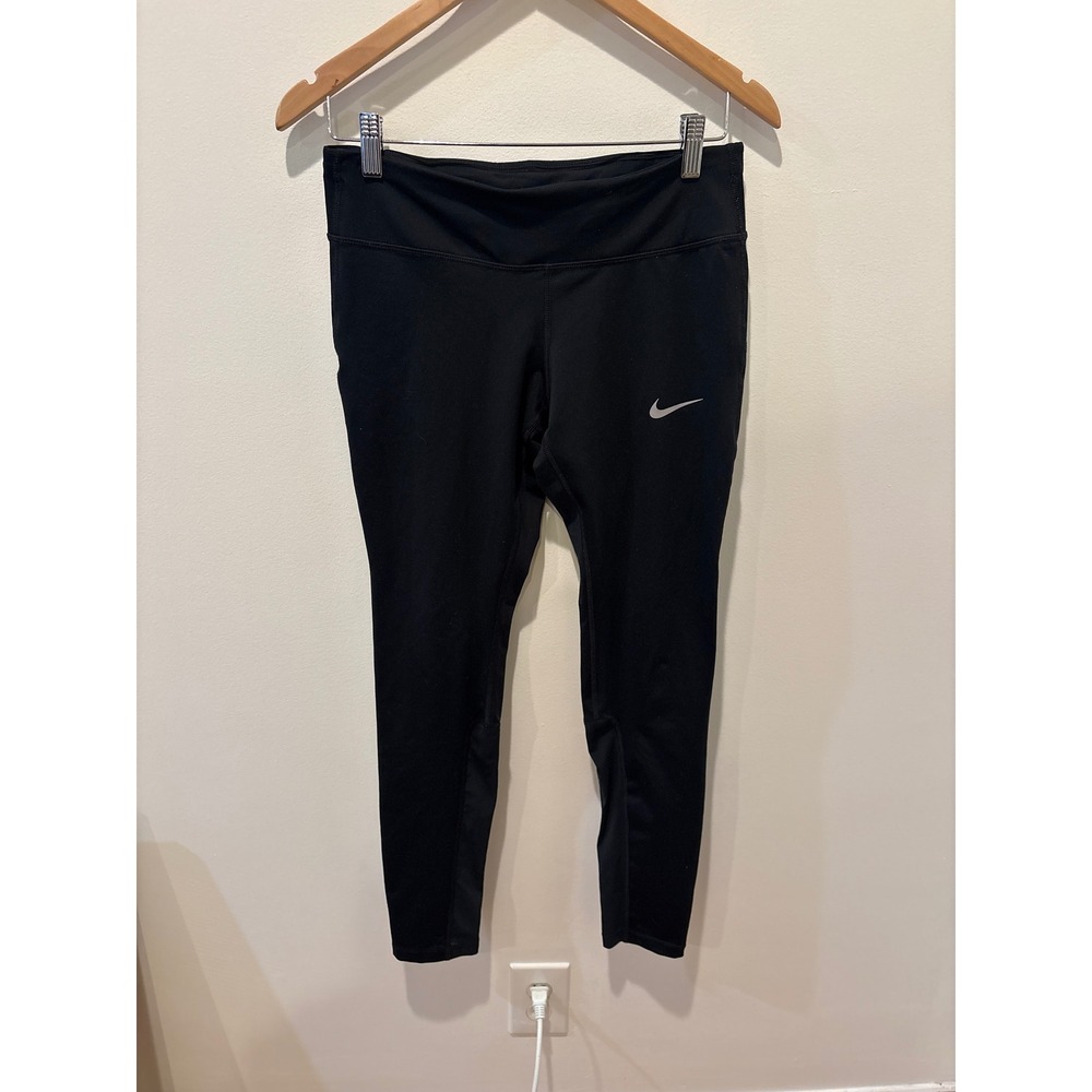Nike Dri Fit Black Running Leggings Athletic‎ Workout Pants Womens M